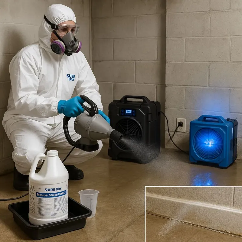 Sanitization and Odor Removal process in Central Garage, VA